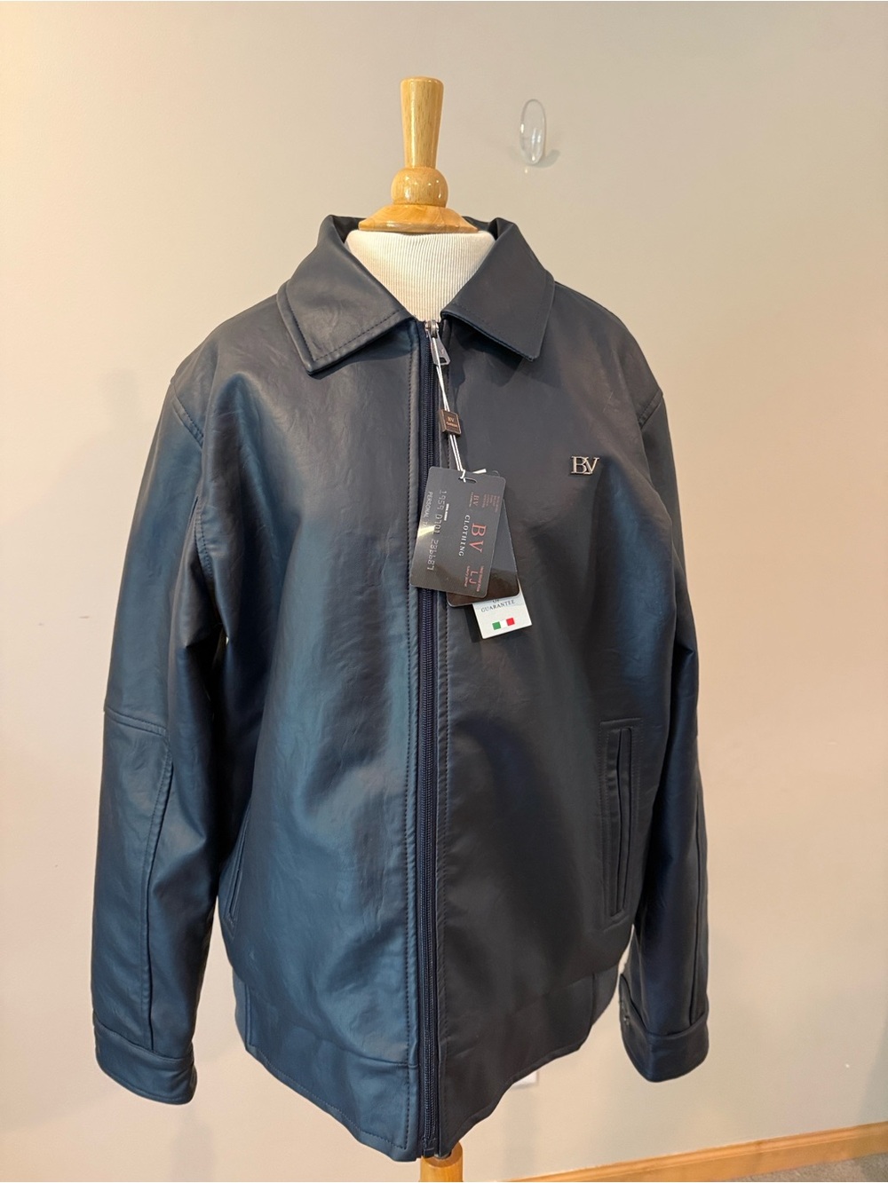 Deep Navy Leather Jacket